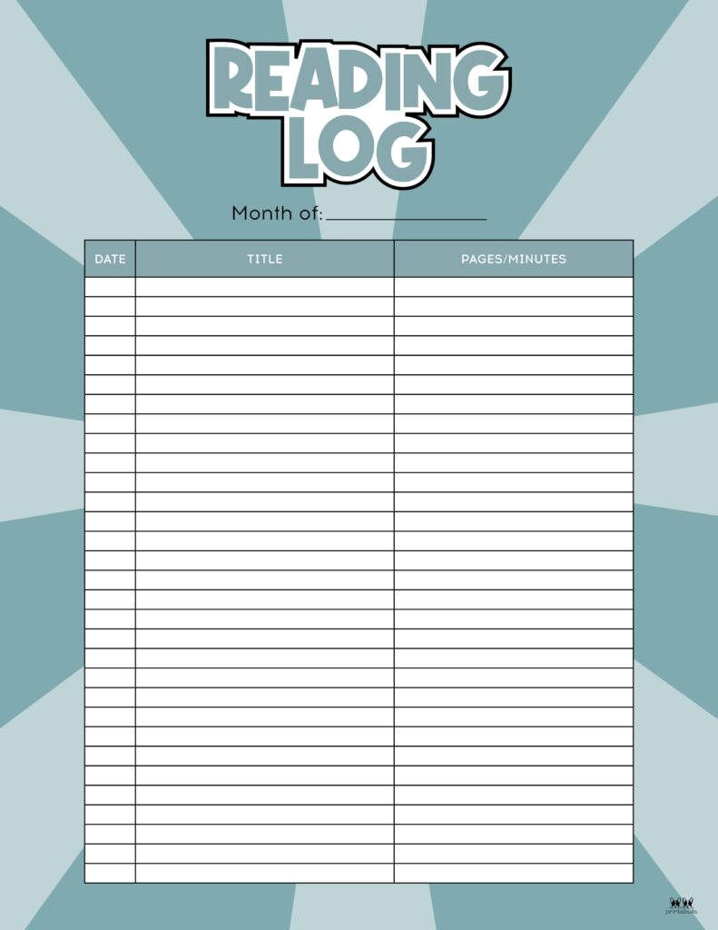 reading logs - 21 free printables | printabulls
